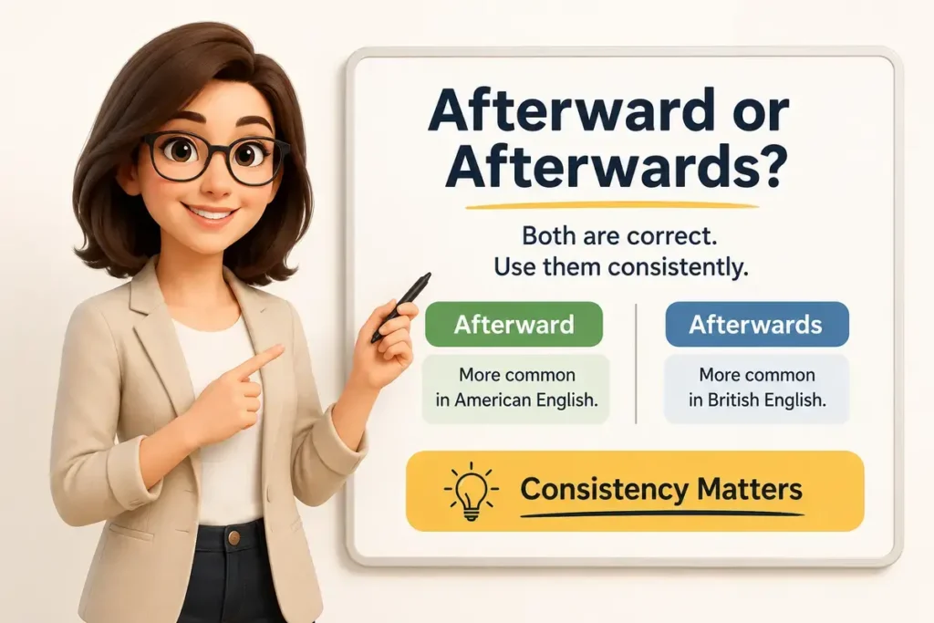 Afterward or Afterwards Consistency Matters