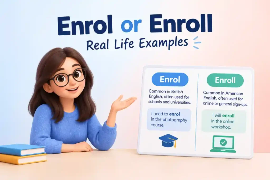 Enrol or Enroll Real Life Examples