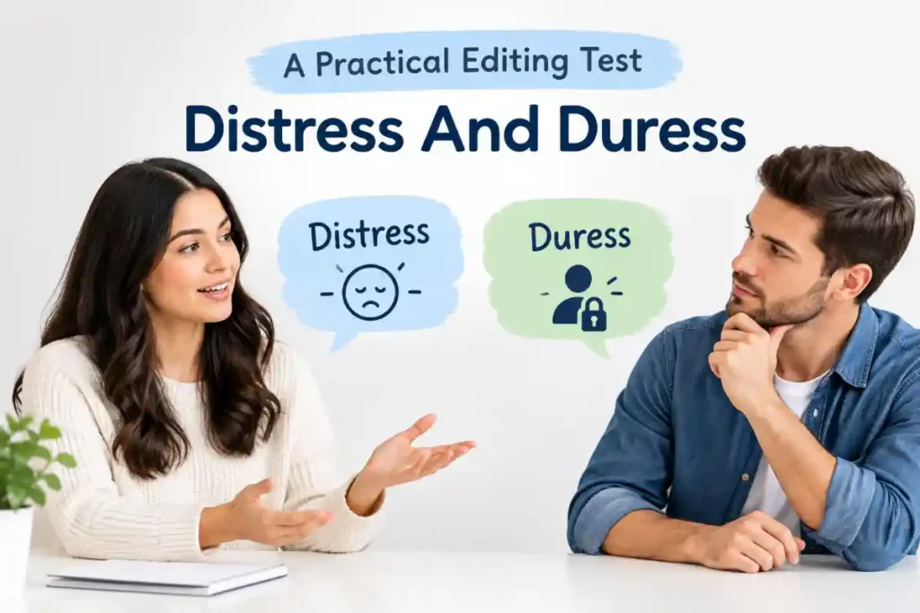 A Practical Editing Test Distress And Duress