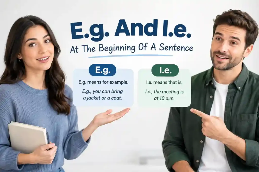 E.g. And I.e. At The Beginning Of A Sentence