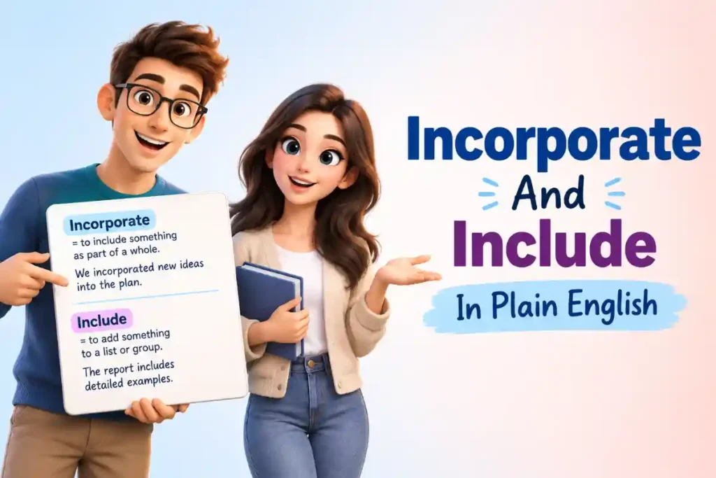 Incorporate And Include In Plain English