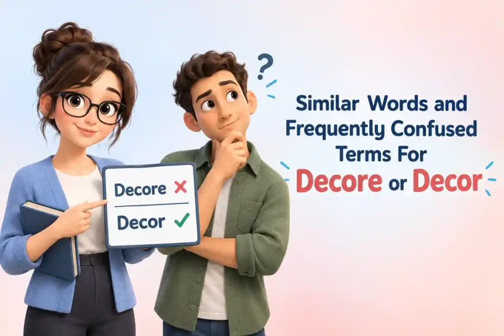 Similar Words and Frequently Confused Terms For Decore or Decor