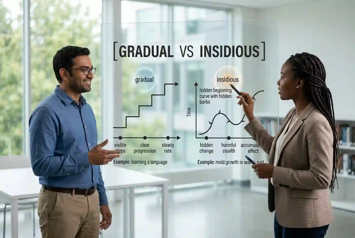 gradual vs insidious